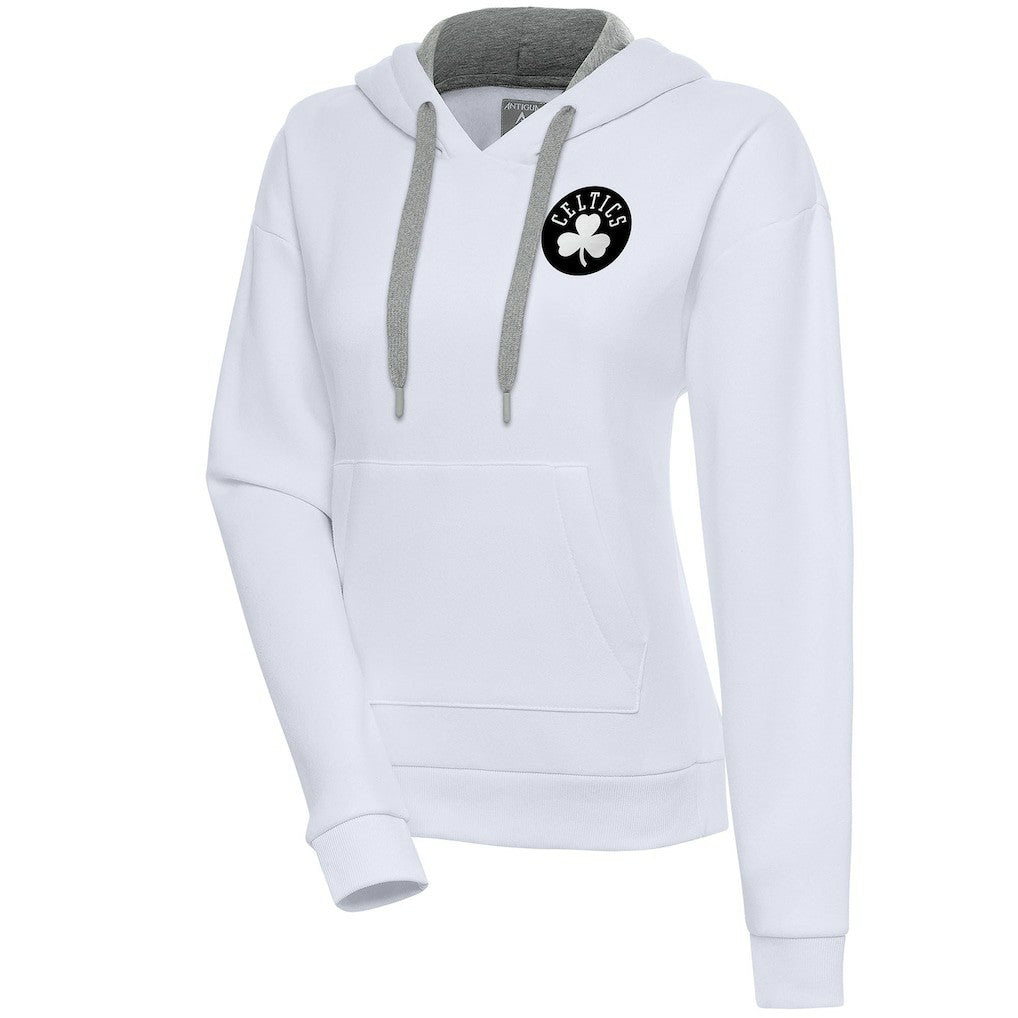 NBA Boston Celtics Antigua Women's Brushed Metallic Victory Pullover Hoodie - White sale