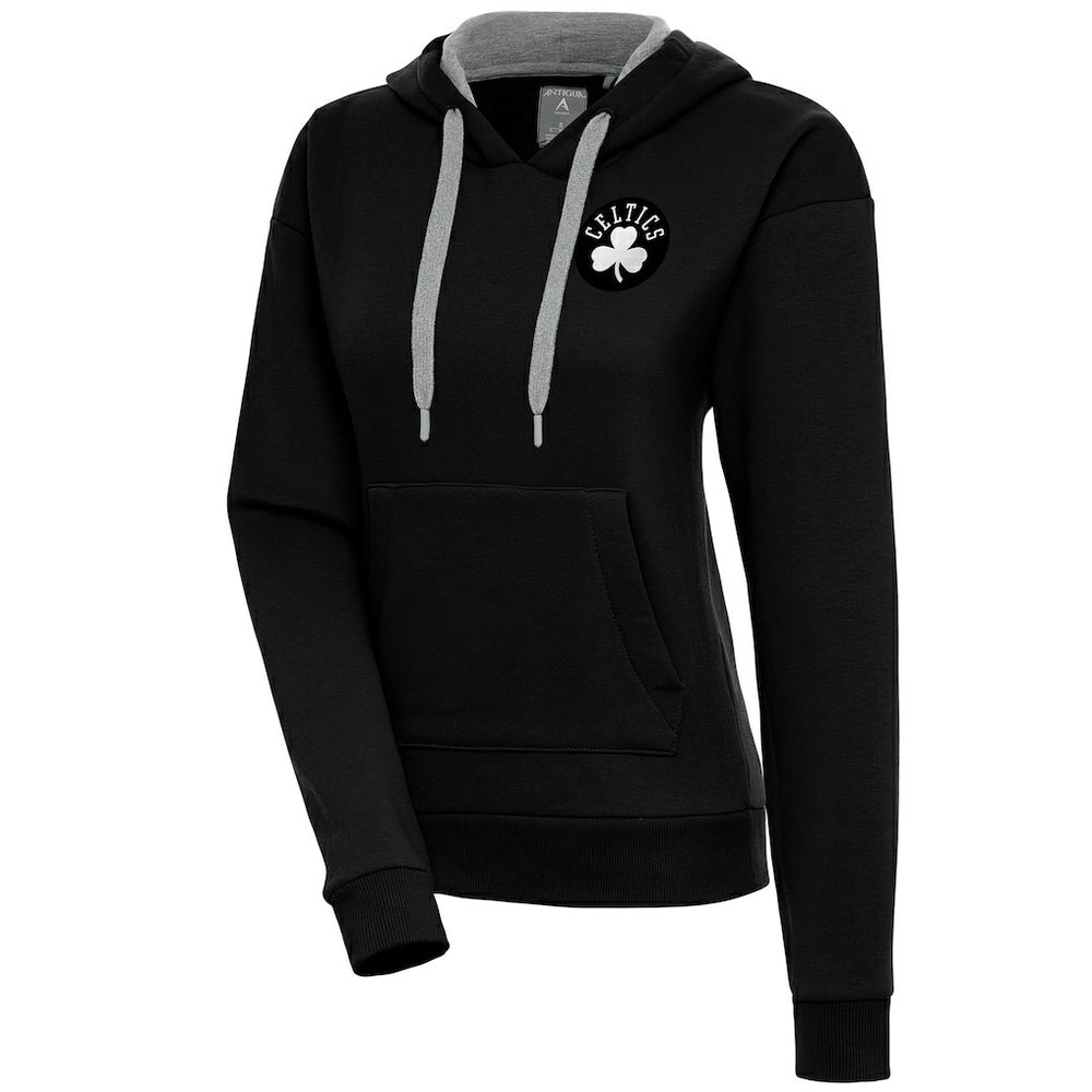 NBA Boston Celtics Antigua Women's Brushed Metallic Victory Pullover Hoodie - Black discount