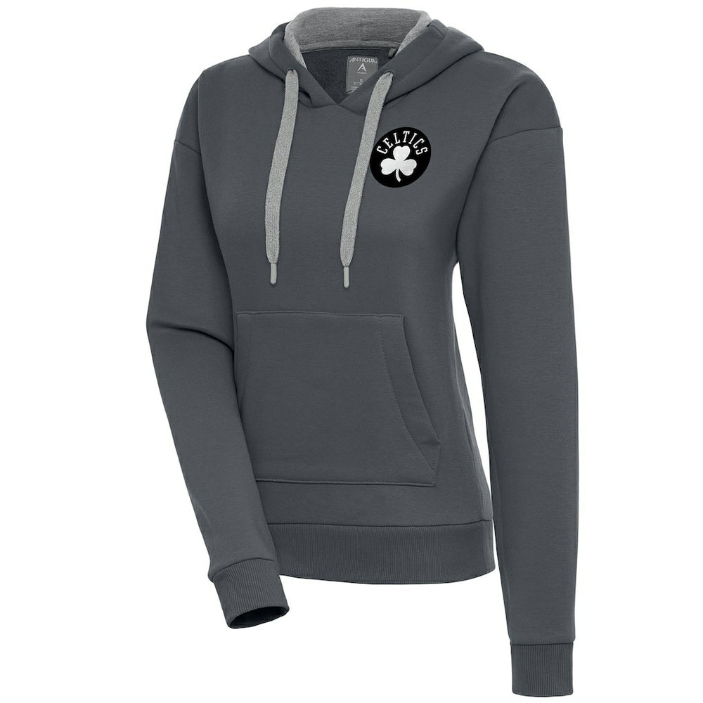 NBA Boston Celtics Antigua Women's Brushed Metallic Victory Pullover Hoodie - Charcoal outlet