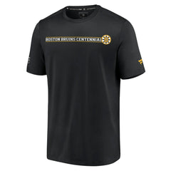 NHL Black Boston Bruins Fanatics Authentic Pro Centennial Banner T-Shirt
