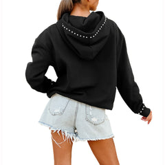 Gameday Couture Women's Oversized Catch the Vibe Studded Pullover Hoodie - Las Vegas Raiders