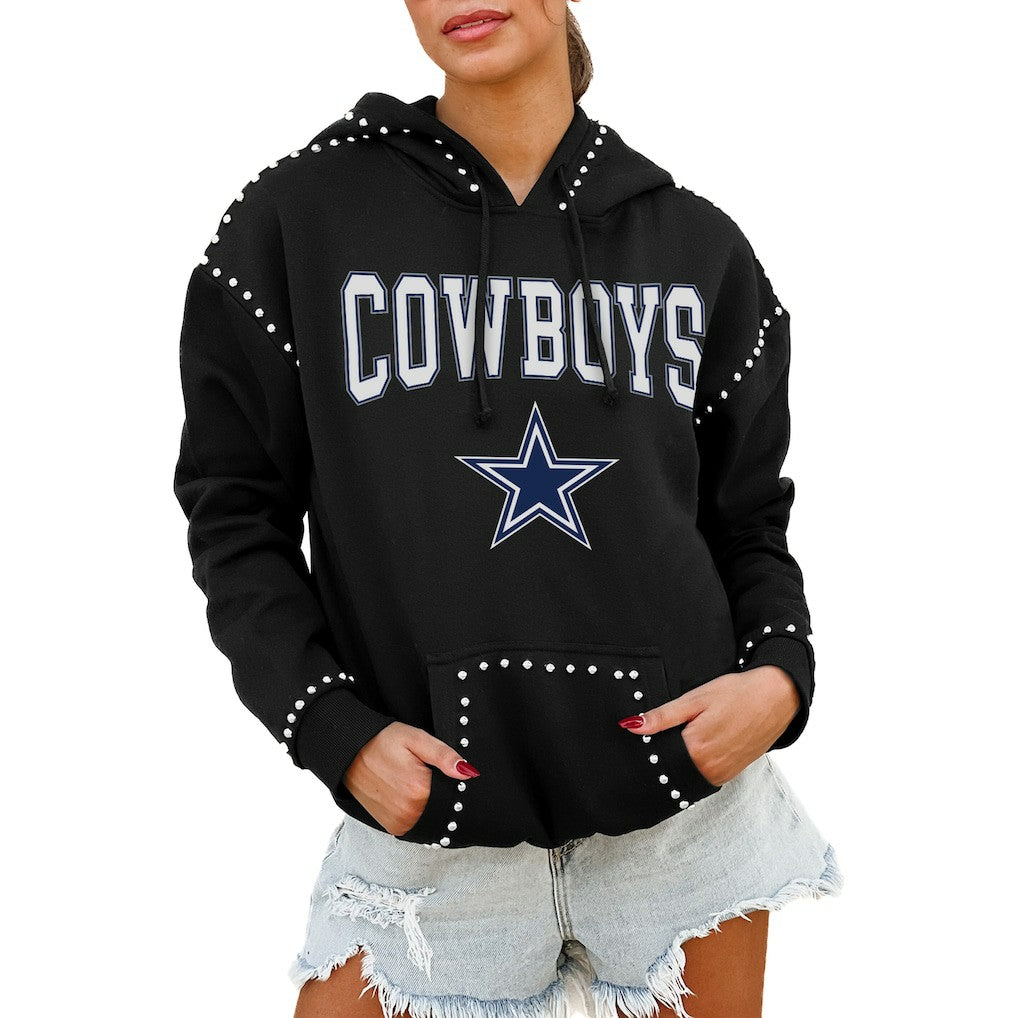 Gameday Couture Women's Oversized Catch the Vibe Studded Pullover Hoodie - Dallas Cowboys