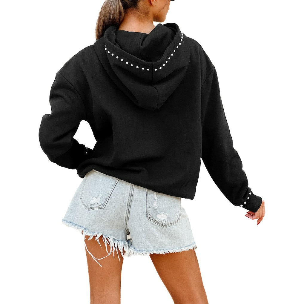 Gameday Couture Women's Oversized Catch the Vibe Studded Pullover Hoodie - Dallas Cowboys