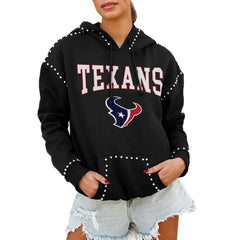 Gameday Couture Women's Oversized Catch the Vibe Studded Pullover Hoodie - Houston Texans