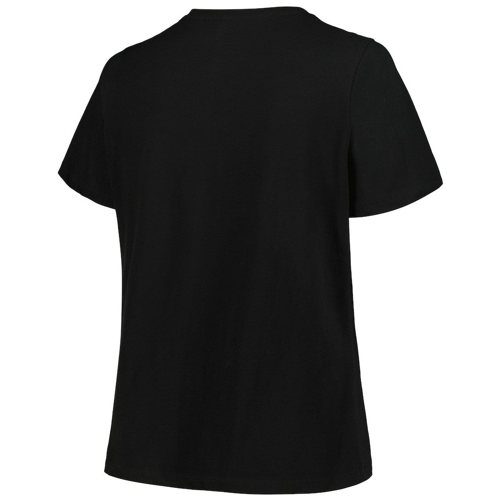 NBA Chicago Bulls Profile Women's Plus Size Arch Over Logo V-Neck T-Shirt sale