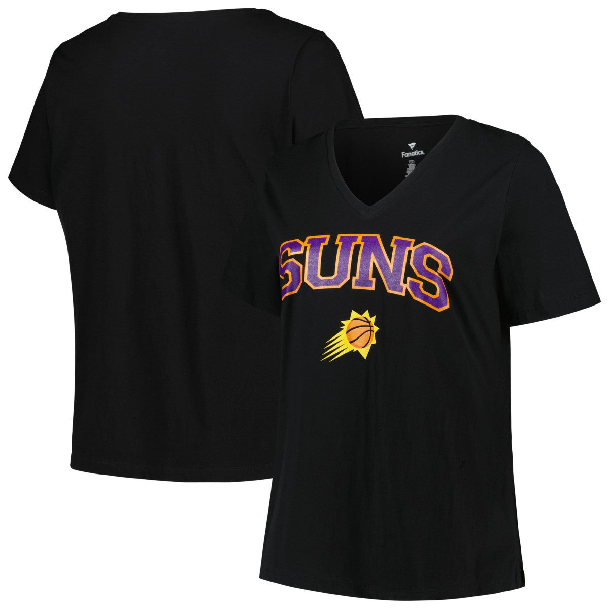 NBA Phoenix Suns Profile Women's Plus Size Arch Over Logo V-Neck T-Shirt