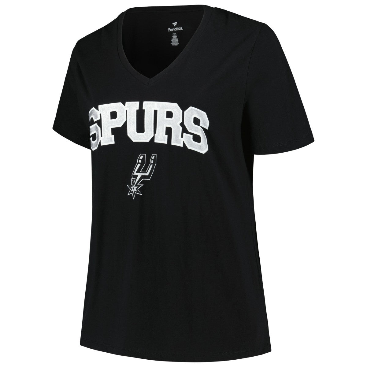 NBA San Antonio Spurs Profile Women's Plus Size Arch Over Logo V-Neck T-Shirt