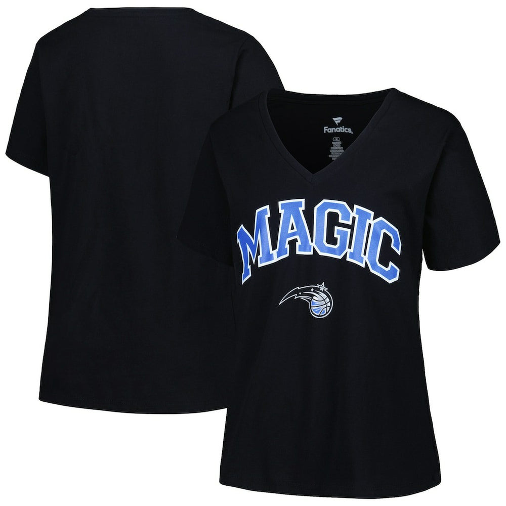 NBA Orlando Magic Profile Women's Plus Size Arch Over Logo V-Neck T-Shirt