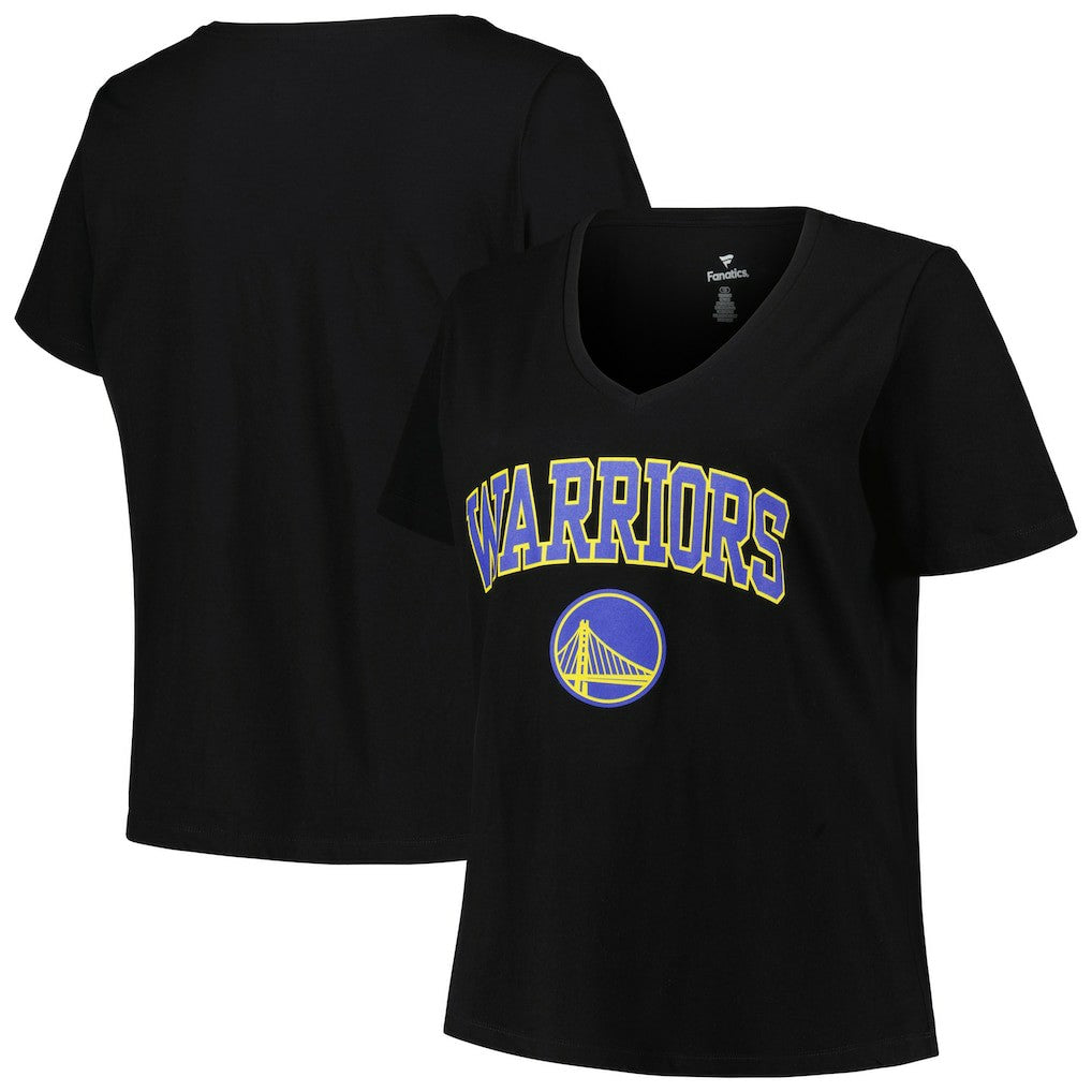 NBA Golden State Warriors Profile Women's Plus Size Arch Over Logo V-Neck T-Shirt sale