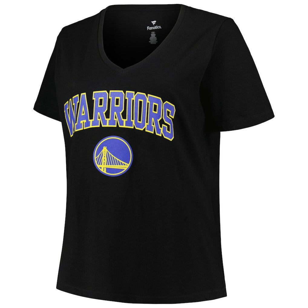 NBA Golden State Warriors Profile Women's Plus Size Arch Over Logo V-Neck T-Shirt sale