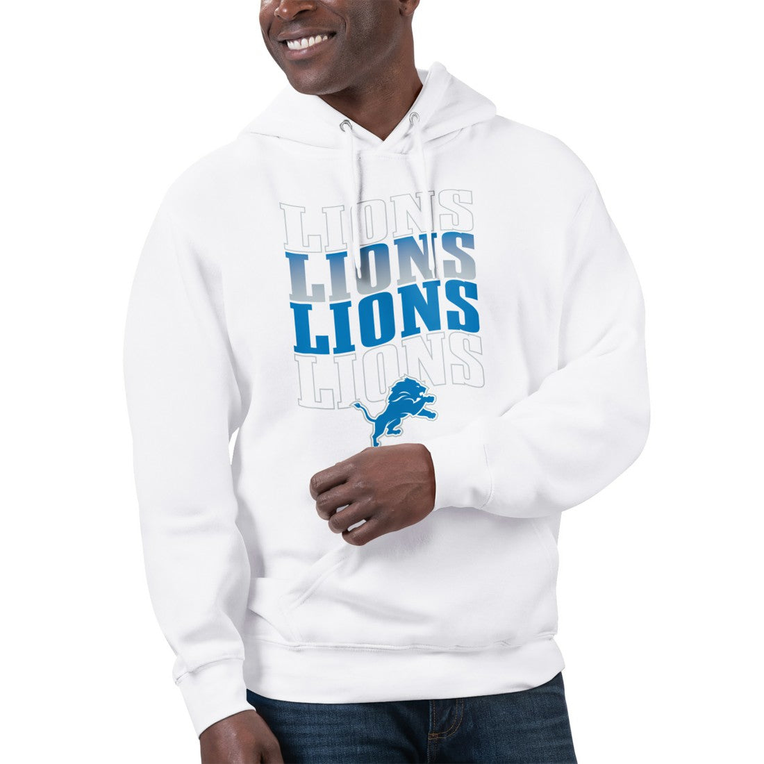 Starter Unisex Name Drop Logo Pullover Hoodie - Detroit Lions