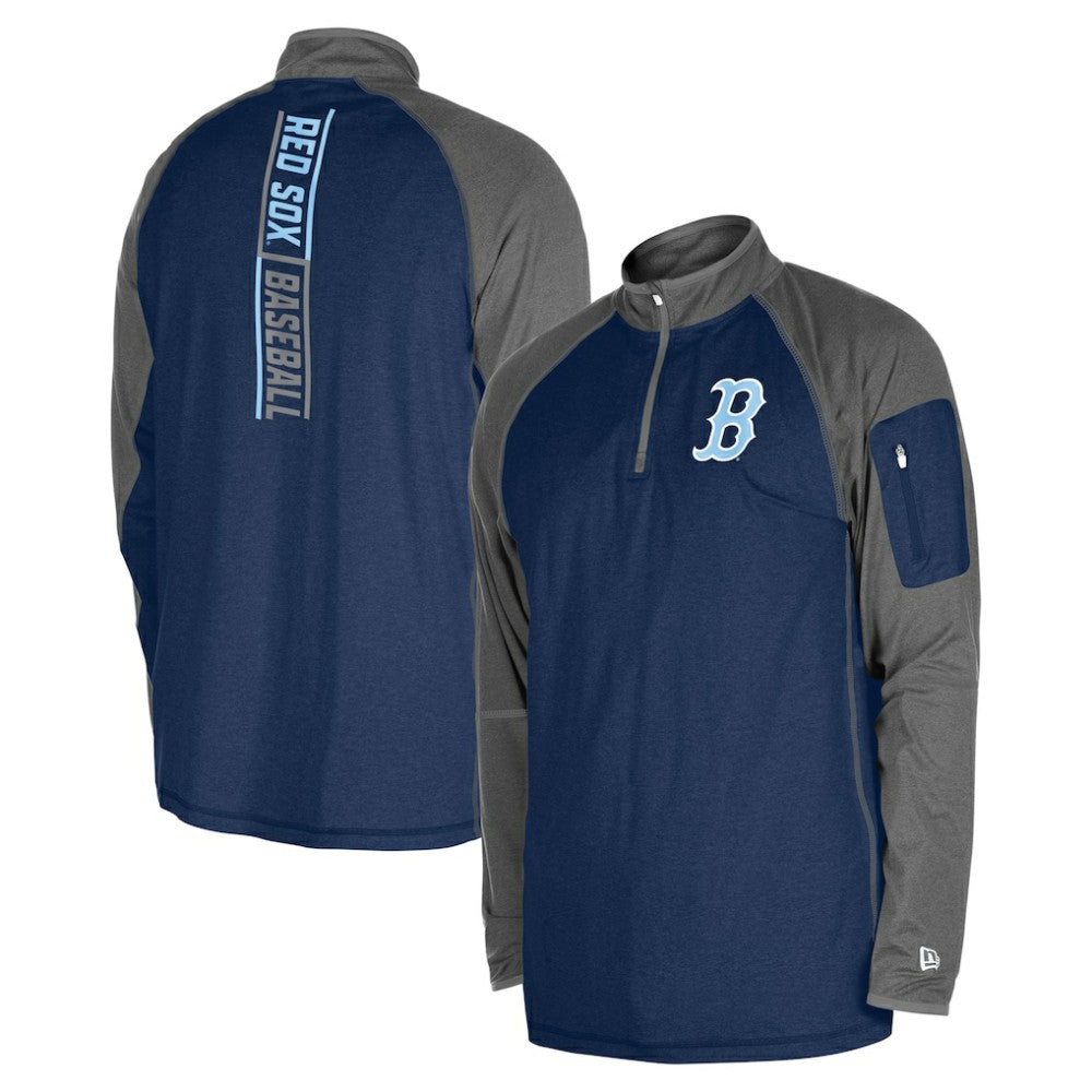 MLB Boston Red Sox New Era Father's Day Raglan Quarter-Zip Top