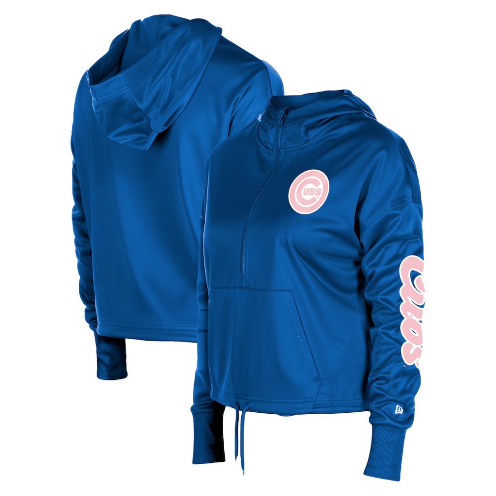 MLB Chicago Cubs New Era Women's Half-Zip Hoodie