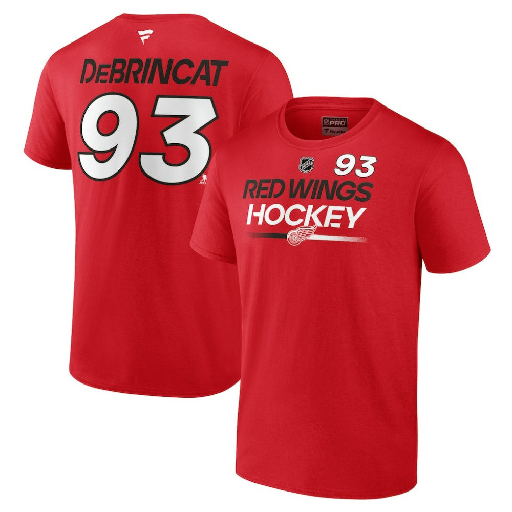 NHL Red Alex DeBrincat Detroit Red Wings Fanatics  Authentic Pro Prime Name & Number T-Shirt