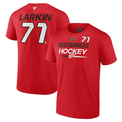 NHL Red Dylan Larkin Detroit Red Wings Fanatics  Authentic Pro Prime Name & Number T-Shirt