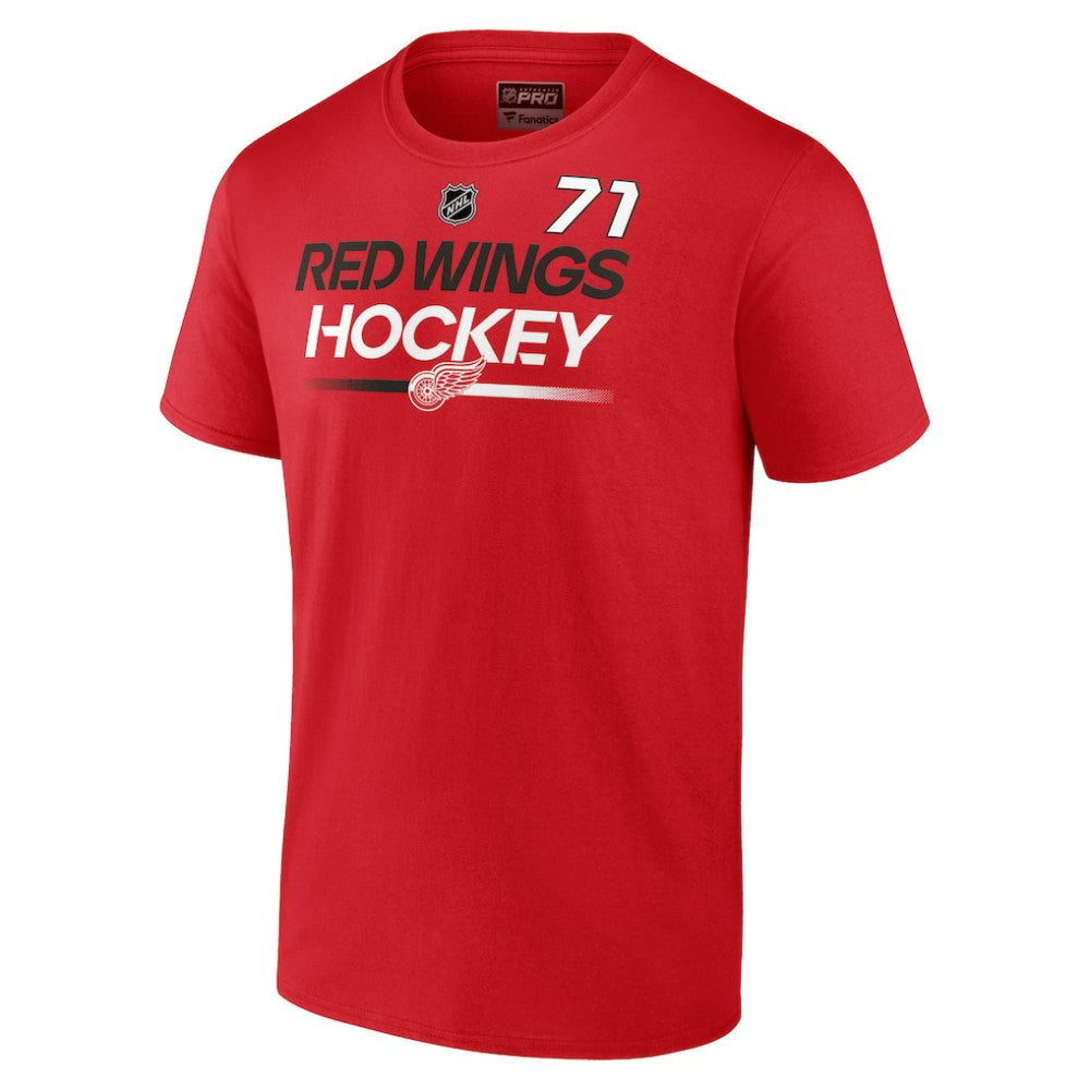 NHL Red Dylan Larkin Detroit Red Wings Fanatics  Authentic Pro Prime Name & Number T-Shirt