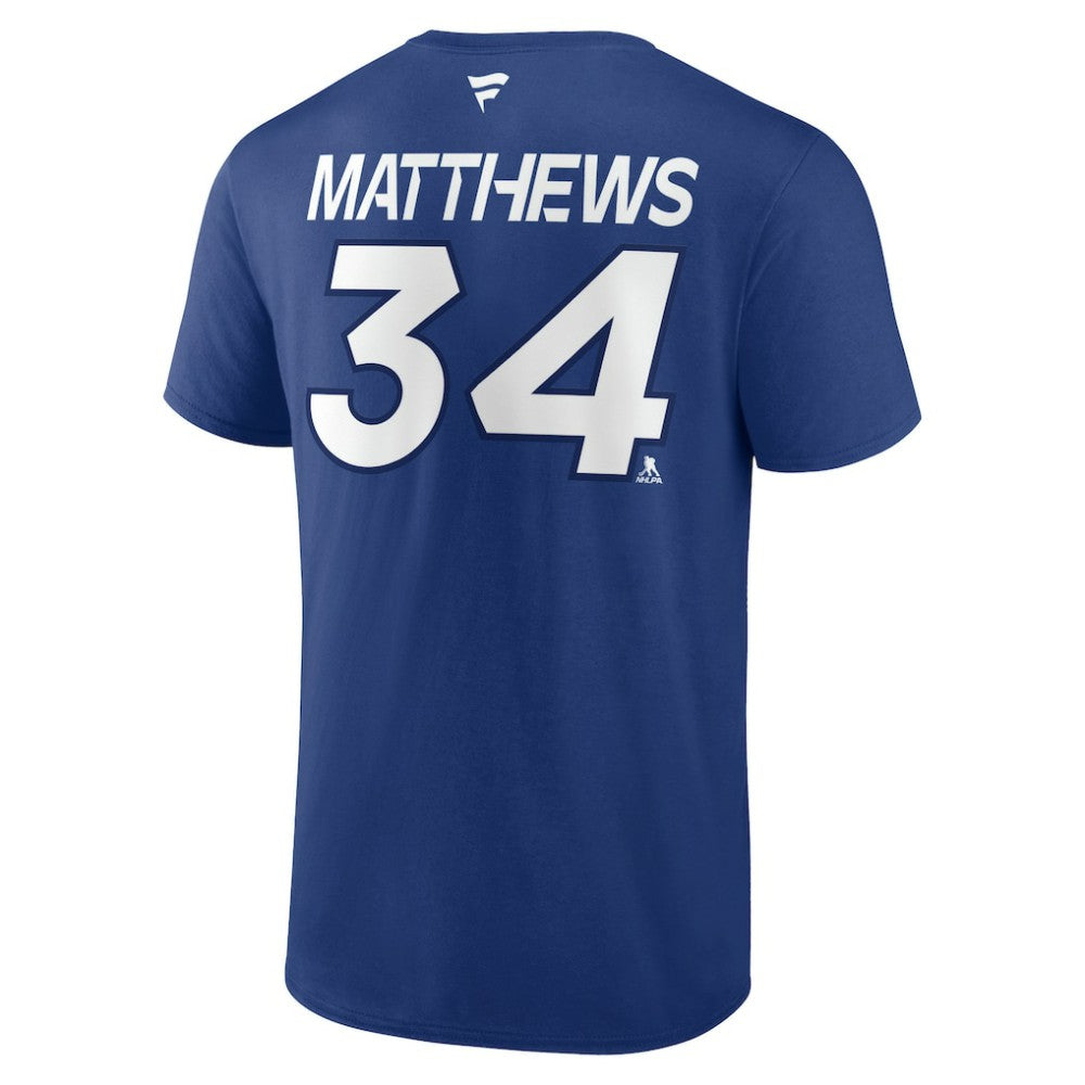 NHL Blue Auston Matthews Toronto Maple Leafs Fanatics  Authentic Pro Prime Name & Number T-Shirt