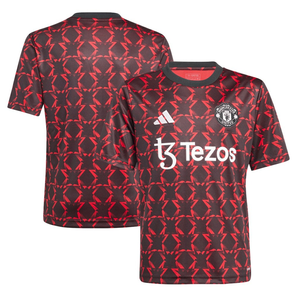 Manchester United Youth 2024/25 Pre-Match Top - Adidas Black