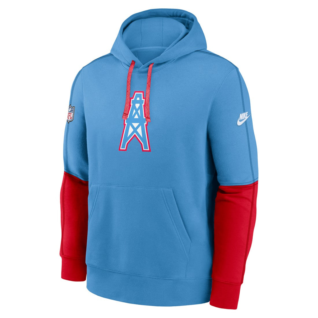 Oilers Throwback Alternate Logo Club Tri-Blend Pullover Hoodie - Tennessee Titans