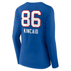 Dalton Kincaid  Women's Team Wordmark Player Name & Number Long Sleeve V-Neck T-Shirt - Buffalo Bills
