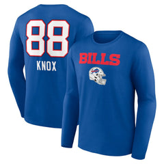 Dawson Knox  Team Wordmark Player Name & Number Long Sleeve T-Shirt - Buffalo Bills