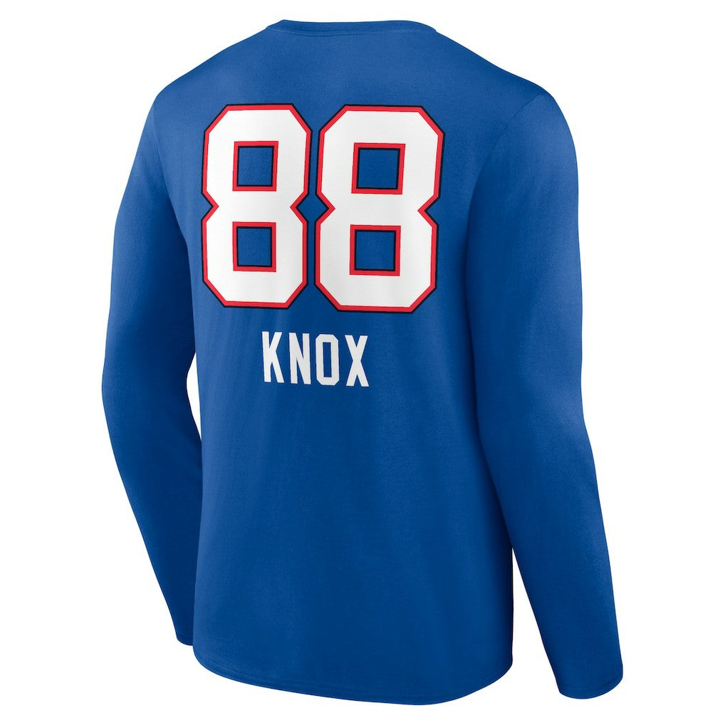 Dawson Knox  Team Wordmark Player Name & Number Long Sleeve T-Shirt - Buffalo Bills