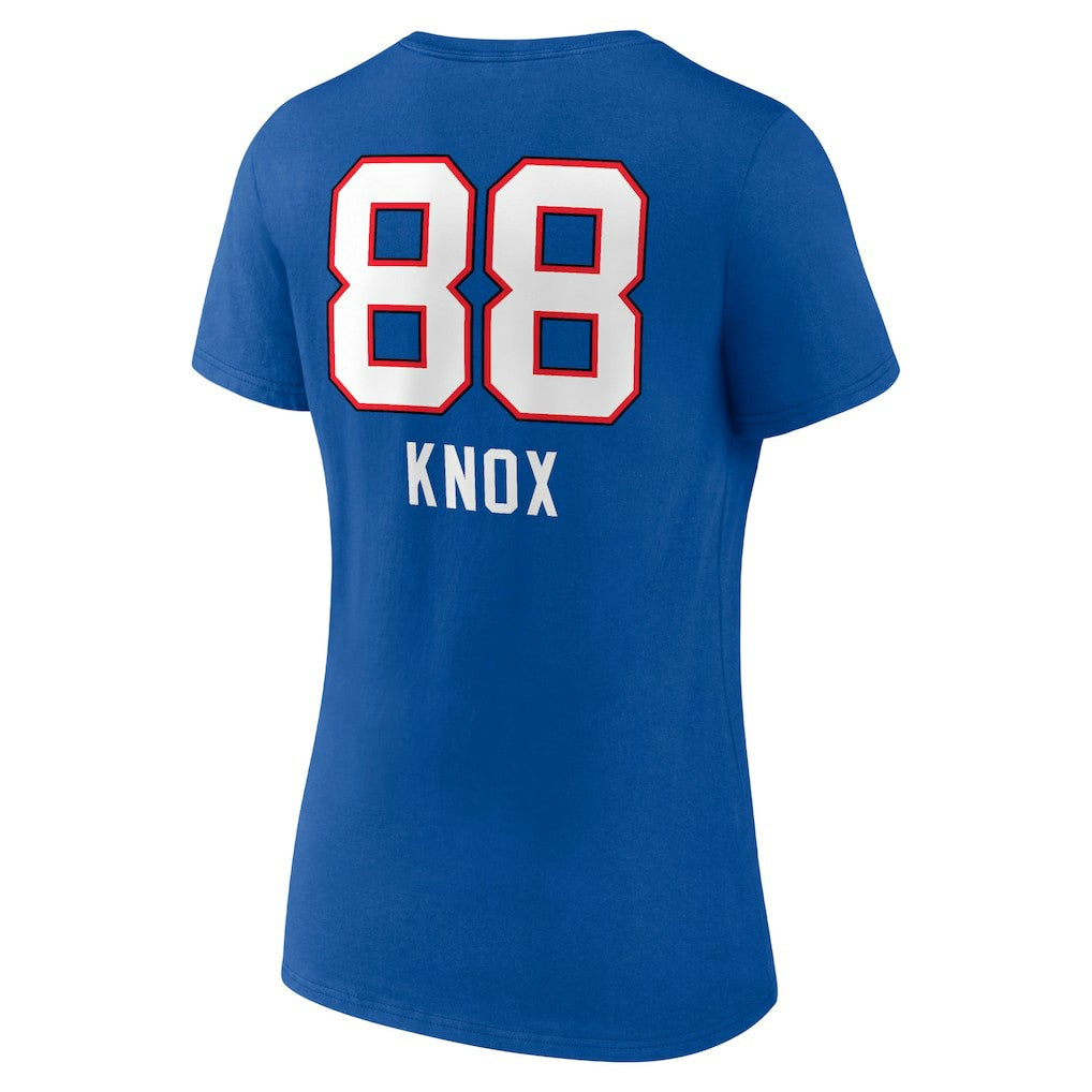 Dawson Knox  Women's Team Wordmark Player Name & Number V-Neck T-Shirt - Buffalo Bills