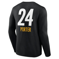 Joey Porter Jr.  Team Wordmark Player Name & Number Long Sleeve T-Shirt - Pittsburgh Steelers