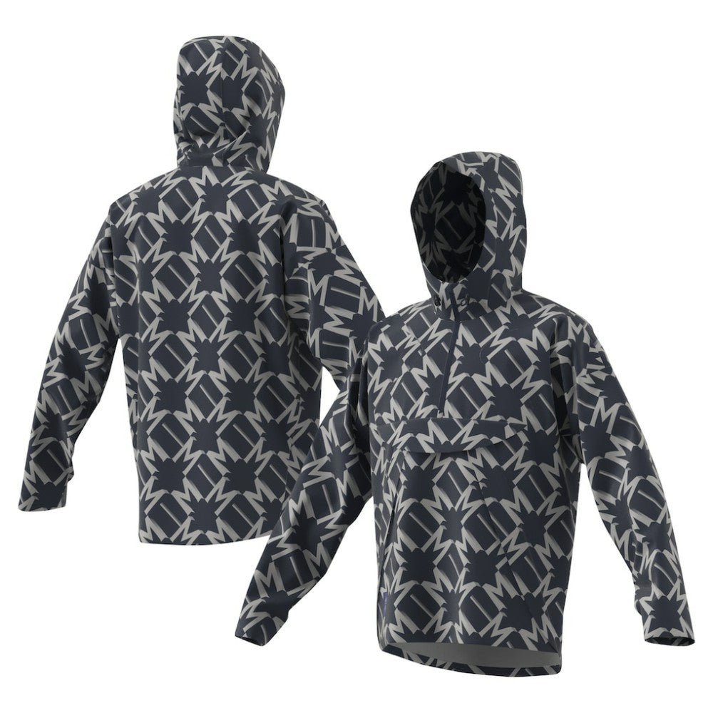 Manchester United 2024/25 Half-Zip Hoodie Windbreaker Jacket - Adidas Charcoal