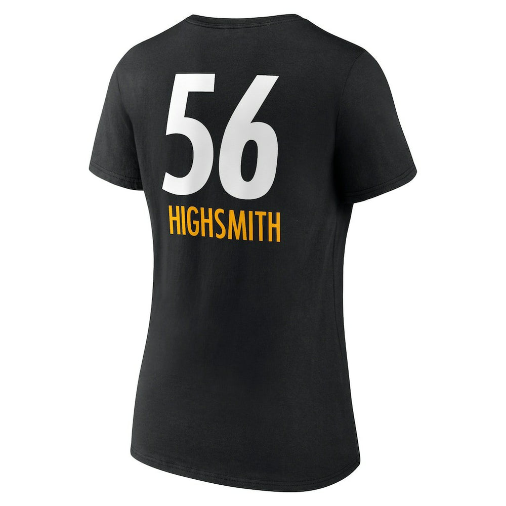 Alex Highsmith  Women's Team Wordmark Player Name & Number V-Neck T-Shirt - Pittsburgh Steelers