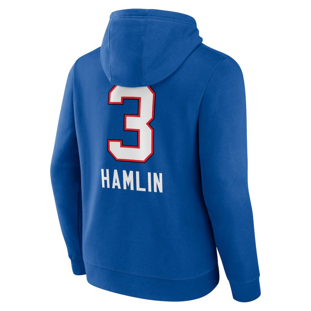 Damar Hamlin  Team Wordmark Player Name & Number Pullover Hoodie - Buffalo Bills