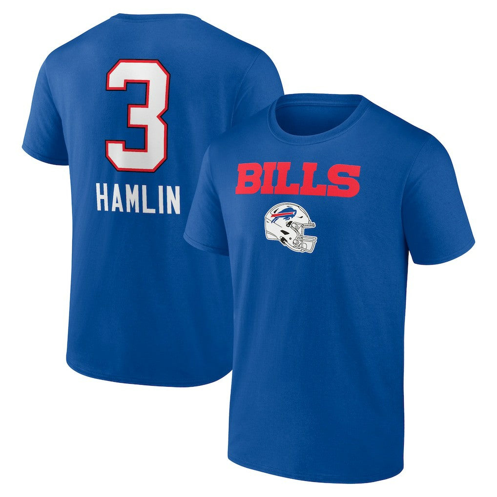 Damar Hamlin  Team Wordmark Player Name & Number T-Shirt - Buffalo Bills