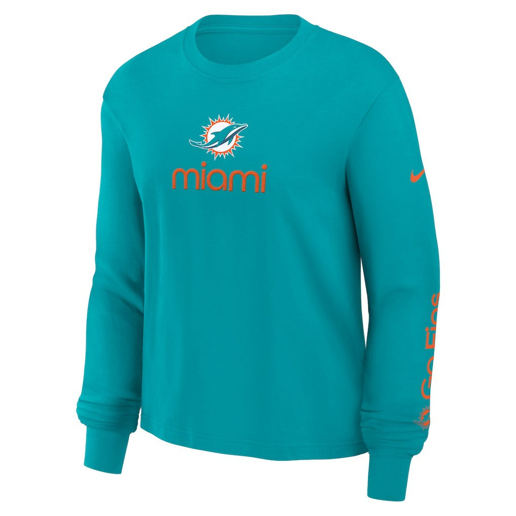 Women's Boxy Long Sleeve T-Shirt - Miami Dolphins