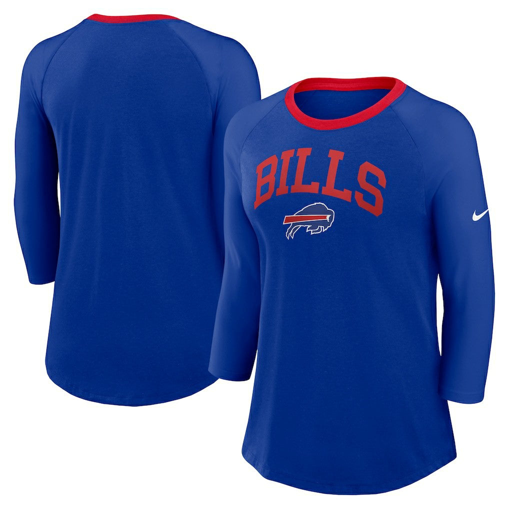 Women's 3/4 Sleeve Raglan Fashion Top - Buffalo Bills