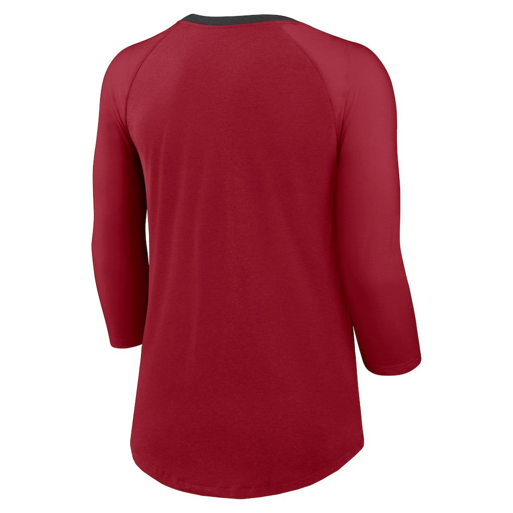 Women's 3/4 Sleeve Raglan Fashion Top - Arizona Cardinals