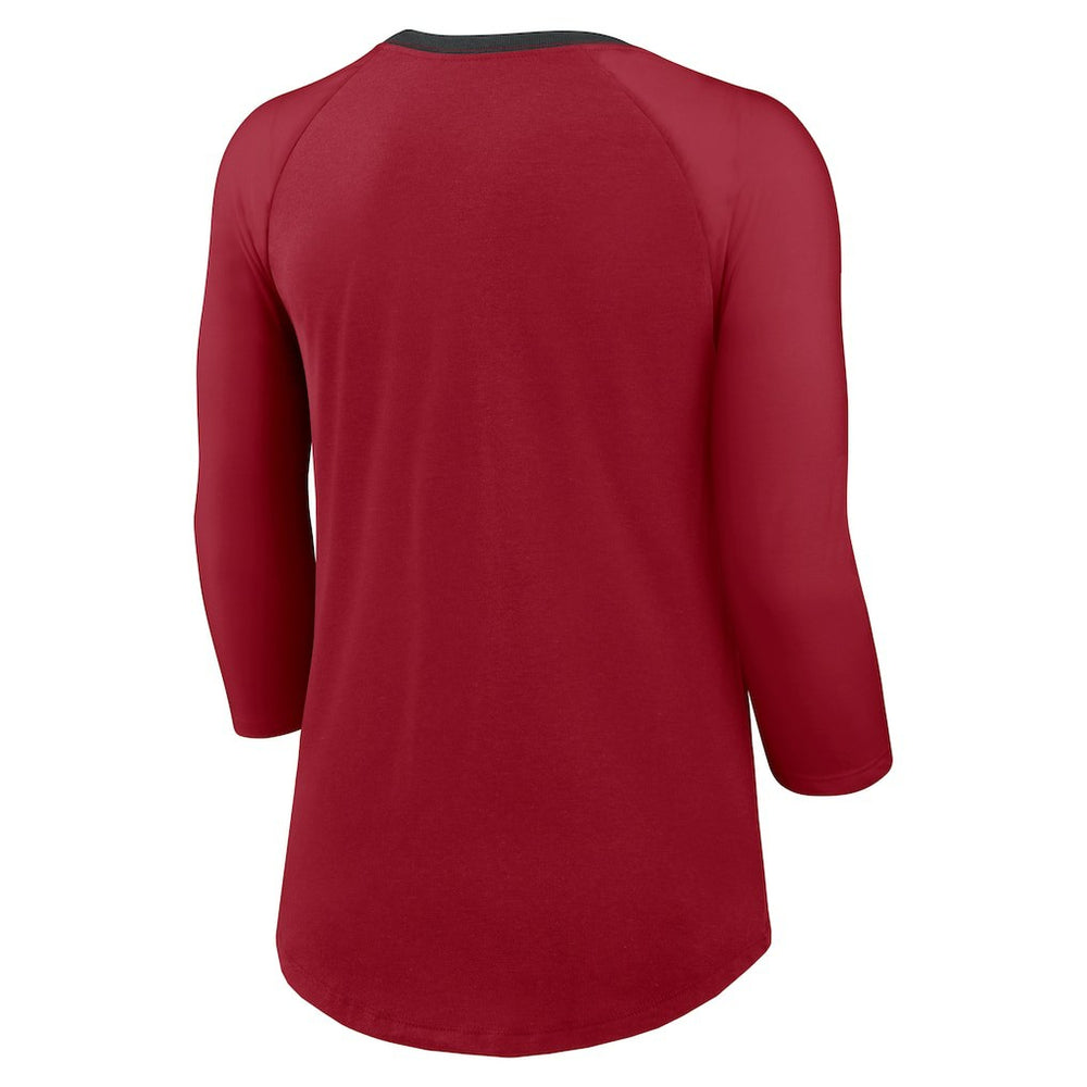 Women's 3/4 Sleeve Raglan Fashion Top - Arizona Cardinals