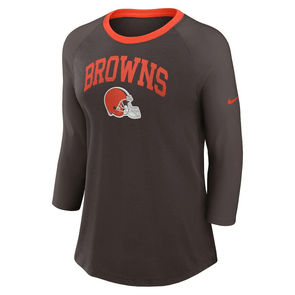 Women's 3/4 Sleeve Raglan Fashion Top - Cleveland Browns