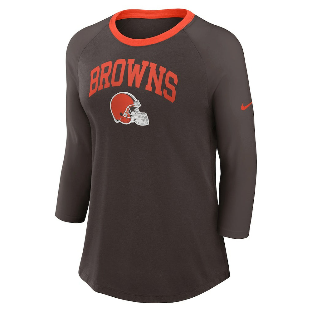 Women's 3/4 Sleeve Raglan Fashion Top - Cleveland Browns