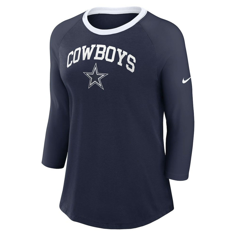 Women's 3/4 Sleeve Raglan Fashion Top - Dallas Cowboys