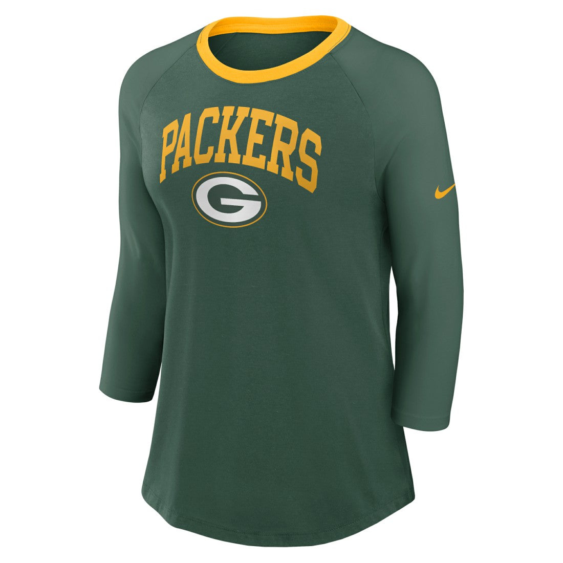 Women's 3/4 Sleeve Raglan Fashion Top - Green Bay Packers