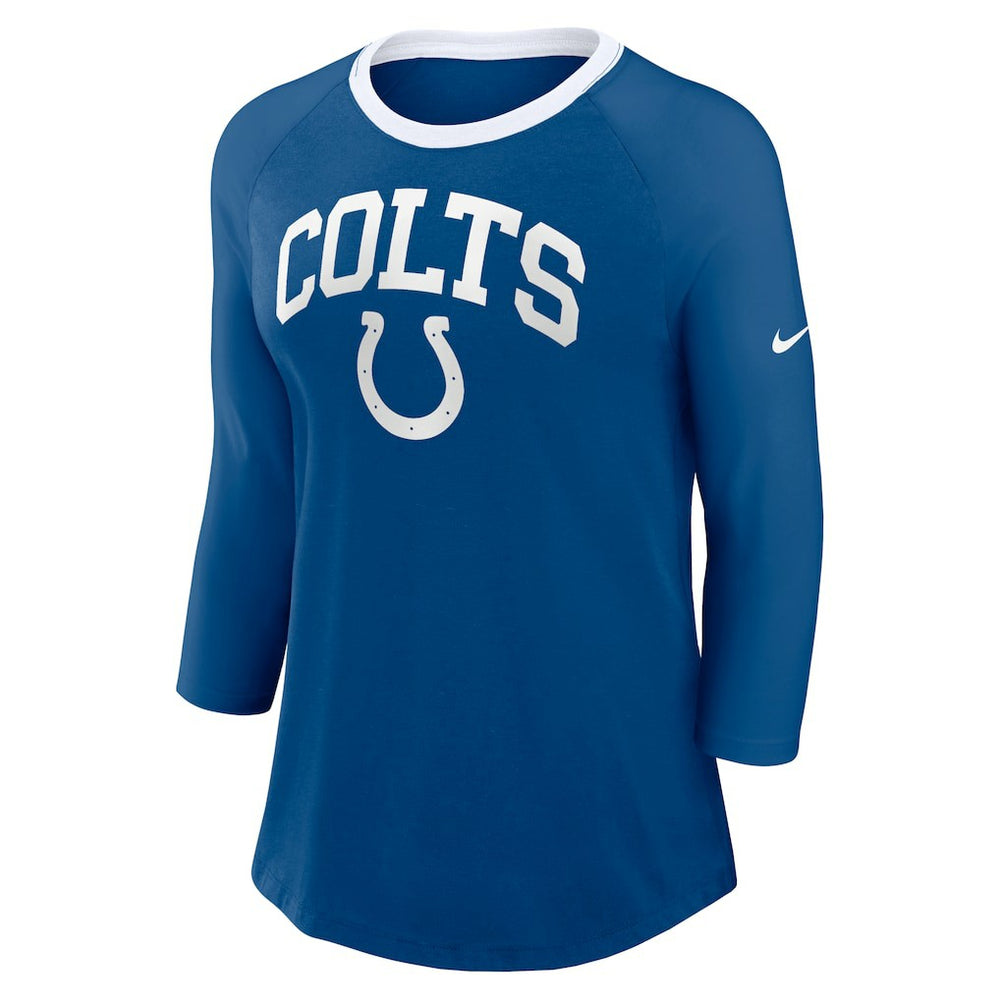 Women's 3/4 Sleeve Raglan Fashion Top - Indianapolis Colts