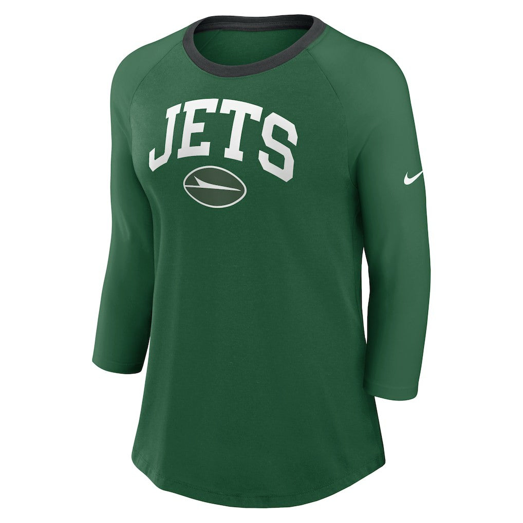 Women's 3/4 Sleeve Raglan Fashion Top - New York Jets