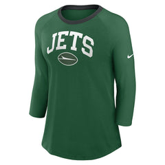 Women's 3/4 Sleeve Raglan Fashion Top - New York Jets