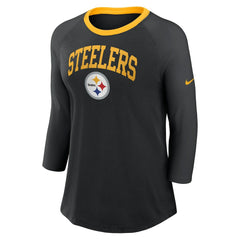 Women's 3/4 Sleeve Raglan Fashion Top - Pittsburgh Steelers