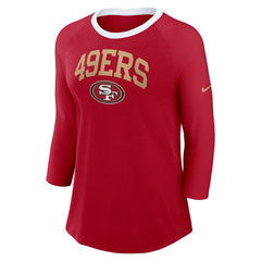 Women's 3/4 Sleeve Raglan Fashion Top - San Francisco 49ers