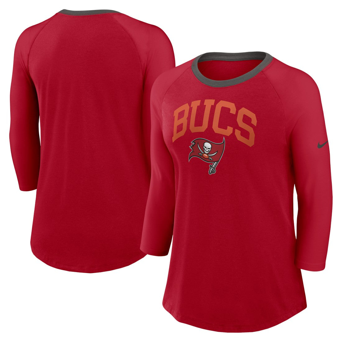 Women's 3/4 Sleeve Raglan Fashion Top - Tampa Bay Buccaneers