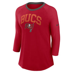 Women's 3/4 Sleeve Raglan Fashion Top - Tampa Bay Buccaneers