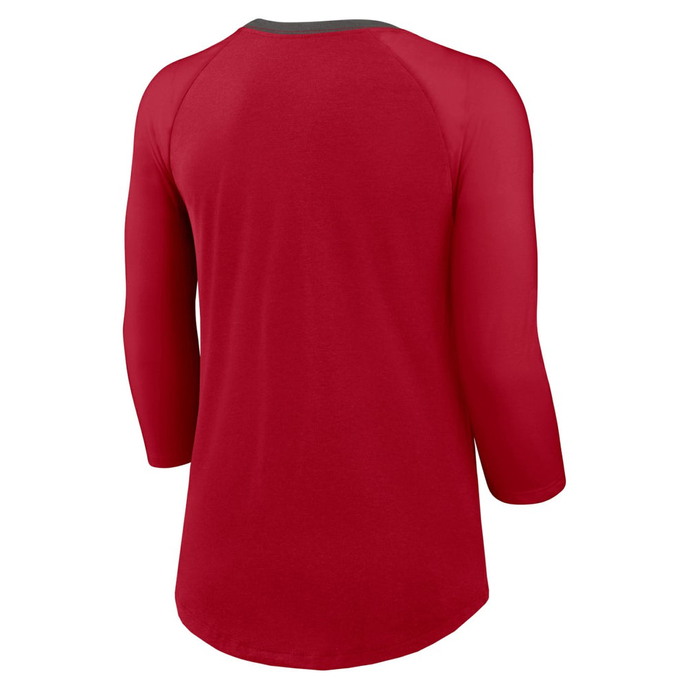 Women's 3/4 Sleeve Raglan Fashion Top - Tampa Bay Buccaneers