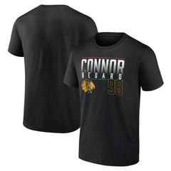 NHL Black Connor Bedard Chicago Blackhawks Fanatics Name & Number T-Shirt