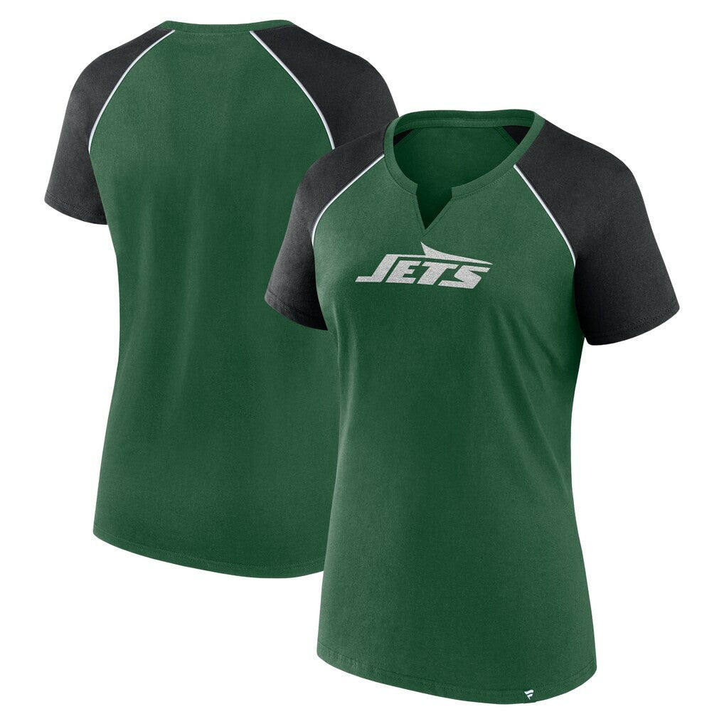 Women's Glittered Primary Raglan T-Shirt - New York Jets